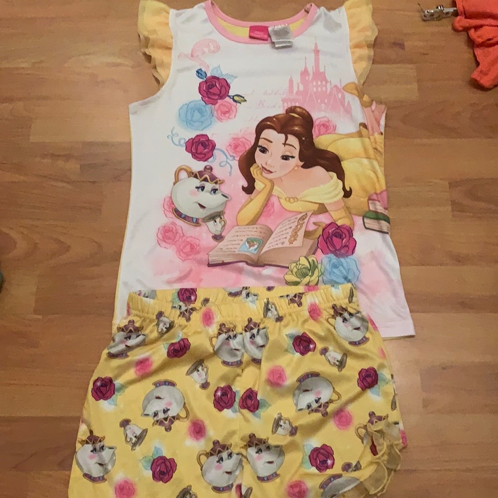 Girls Disney Beauty and the Beast satin Jammies